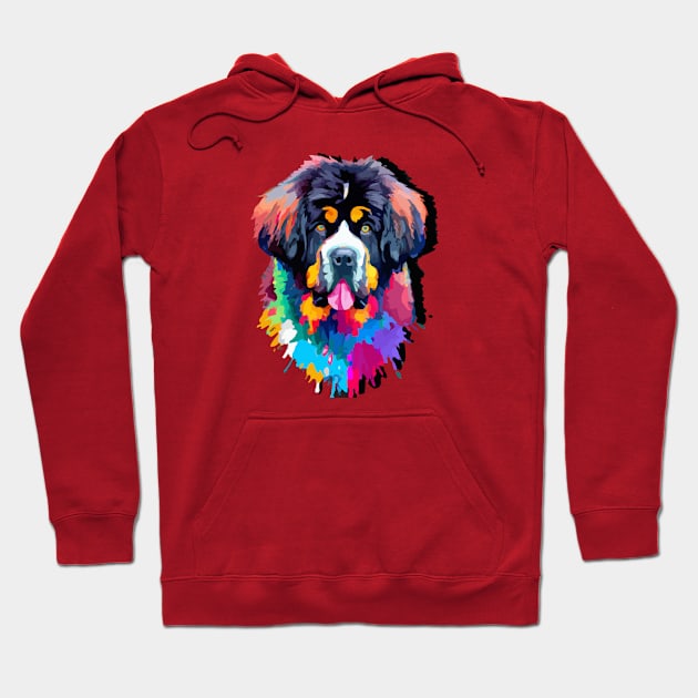 Cute Newfoundland Dog Watercolor Hoodie by Furrban